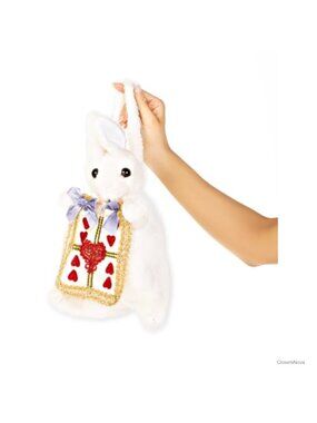 Plush Faux Fur Rabbit Purse Costume Accessory Zippered Pouch